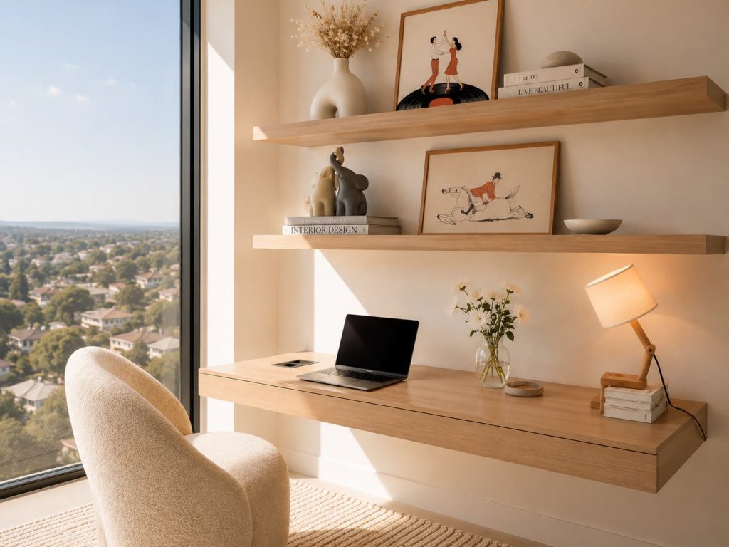 Modern Floating Desk Workspace